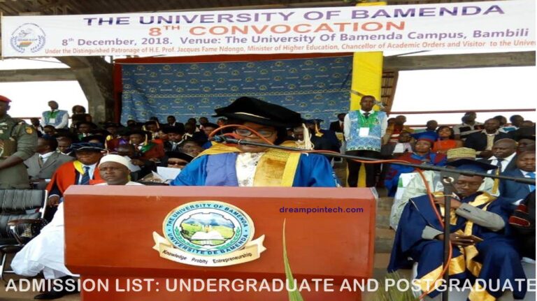 Check University Of Bamenda UBA Admission List 2026/2027 UG/PG