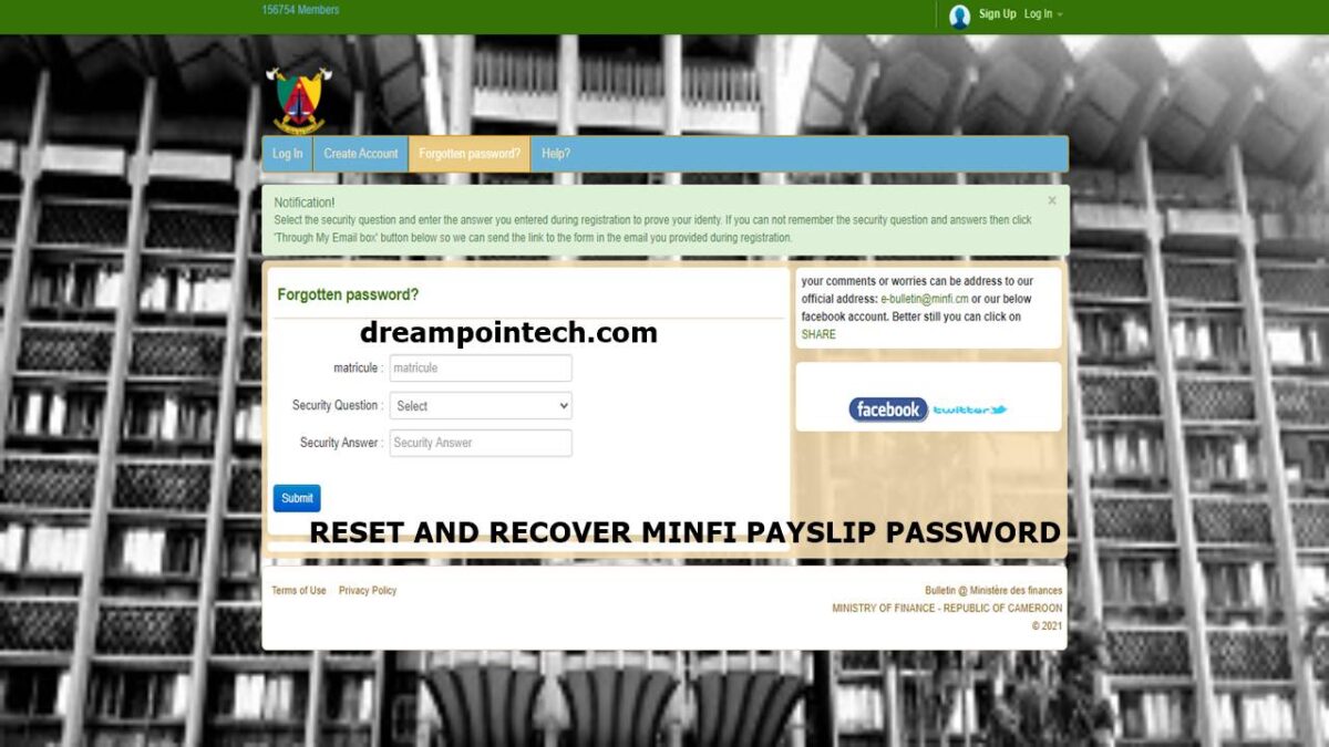 How to Recover Lost AIGLES Payslip Account Password Cameroon