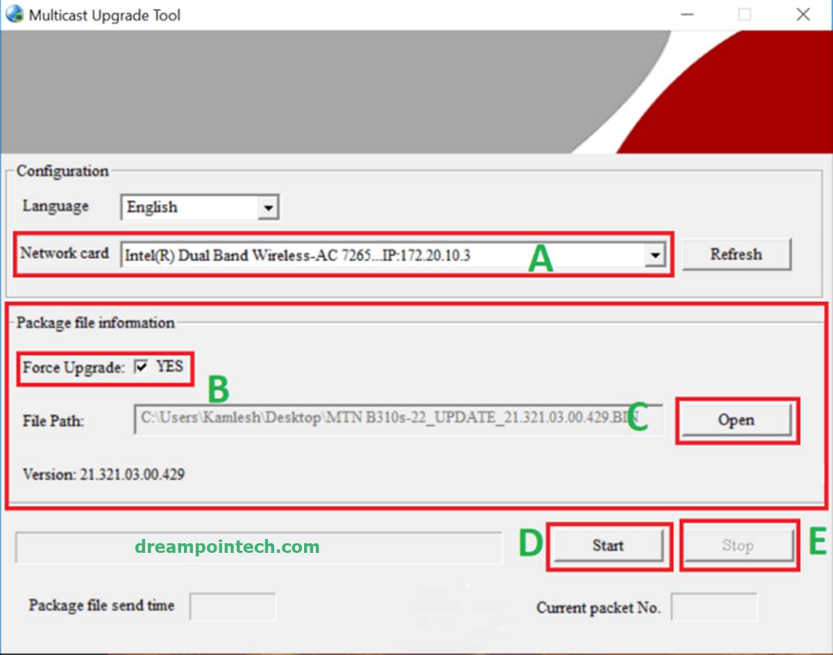 Choose the B310s-22 BIN file, update the router, and wait to restart