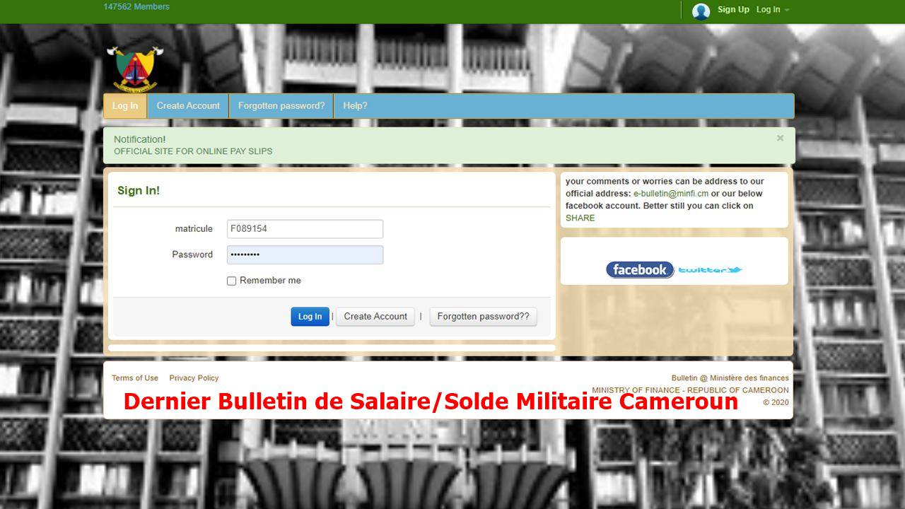 Consulter Son Bulletin de Solde Militaire en Ligne Cameroun