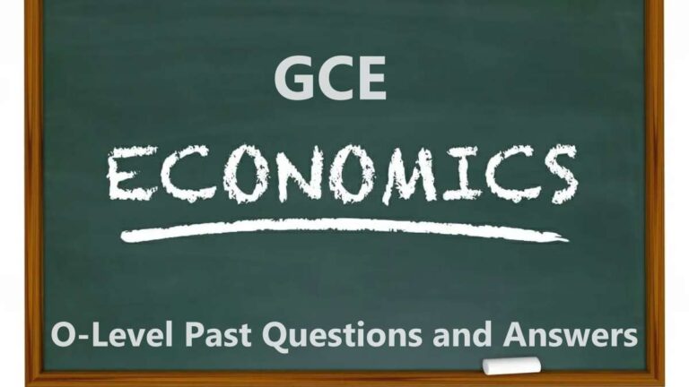 GCE O-Level Economics Past Questions