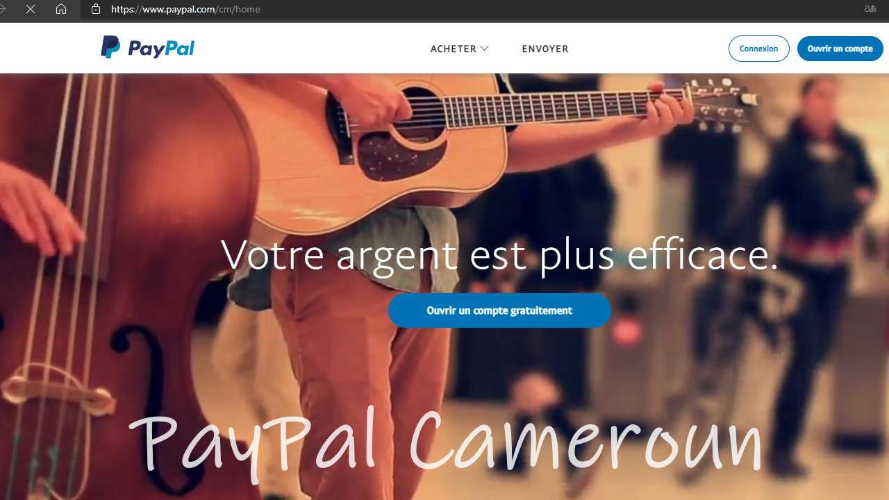 PayPal Cameroon Log in Ecran